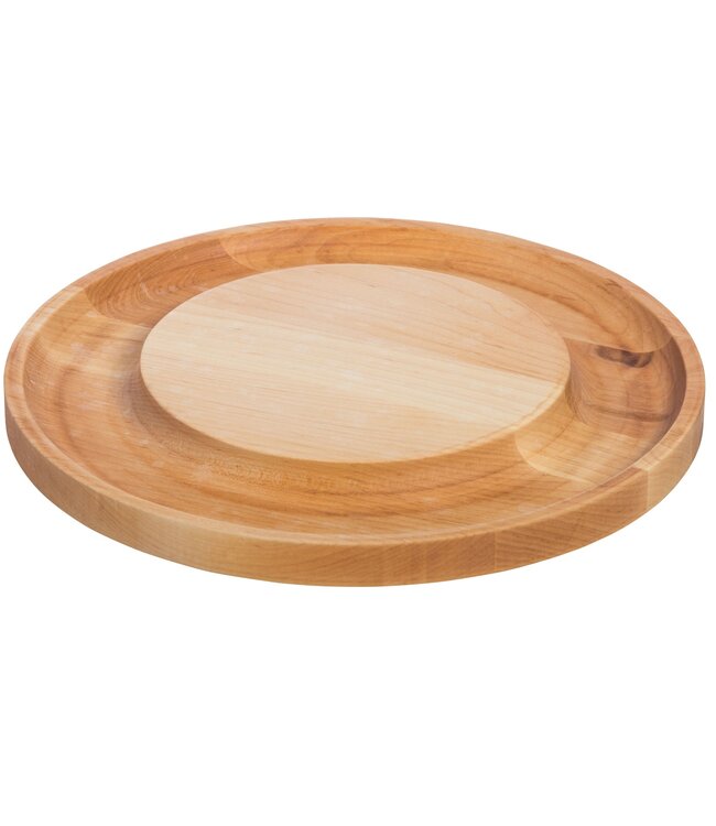 JK Adams Maple Round Cheese Board with Cracker Groove