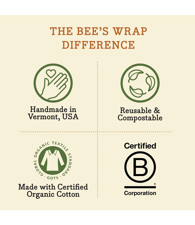 Bee's Wrap Single - Medium Wraps - Honeycomb