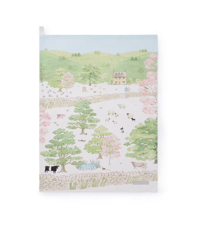 Sophie Allport Tea Towel - Spring Cottage Scene