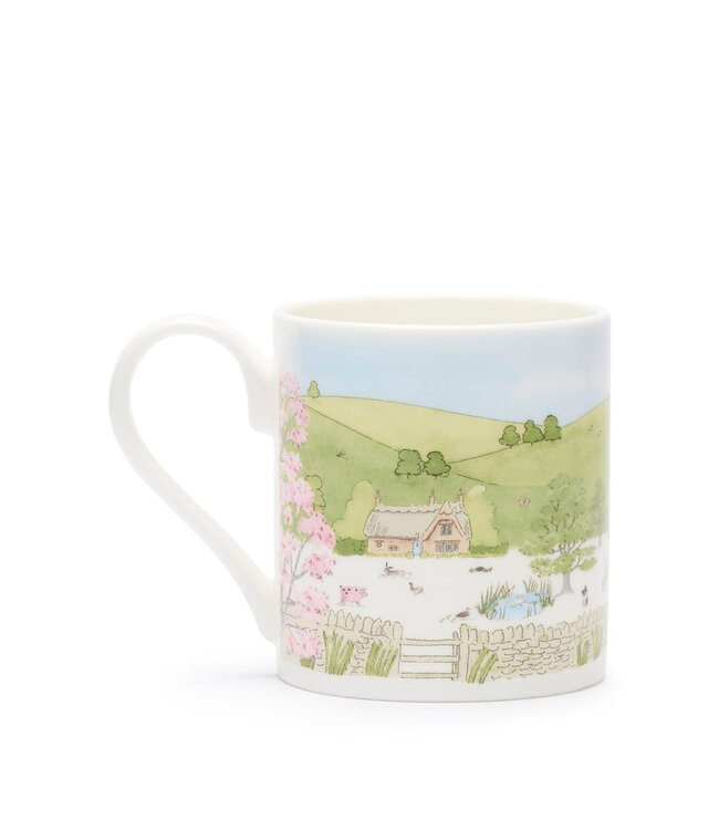 Sophie Allport Spring Cottage Scene Mug - LARGE