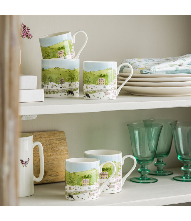 Sophie Allport Spring Cottage Scene Mug - LARGE