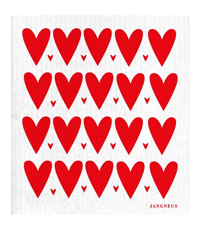 Swedish Dishcloth - Mini Heart - Red