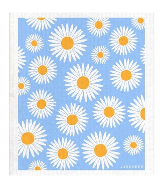 Swedish Dishcloth - Daisy Blue - Ochre
