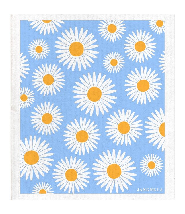 Swedish Dishcloth - Daisy Blue - Ochre