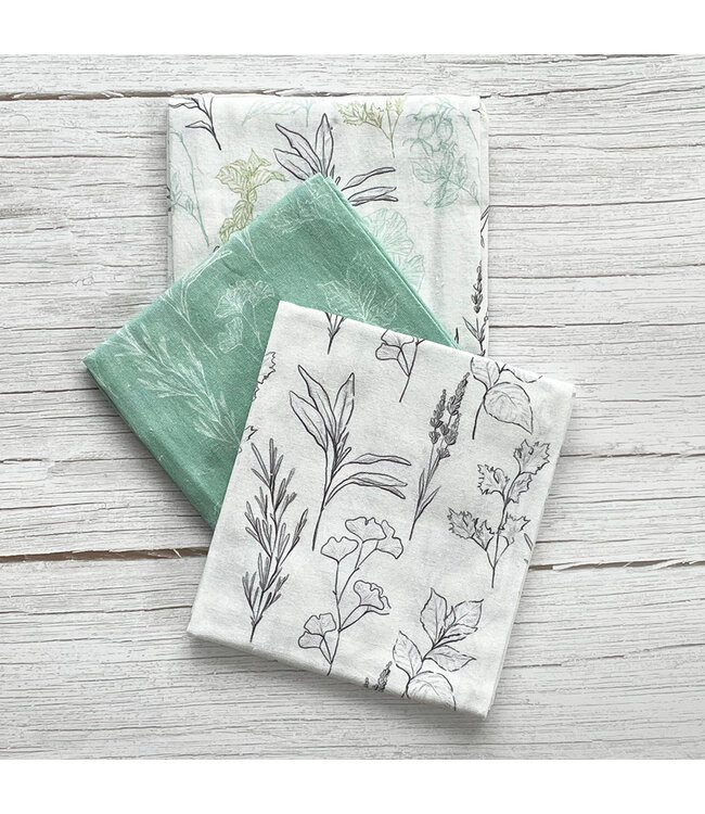 Mahogany Herbs Floursack Kitchen Towel - Set of 3