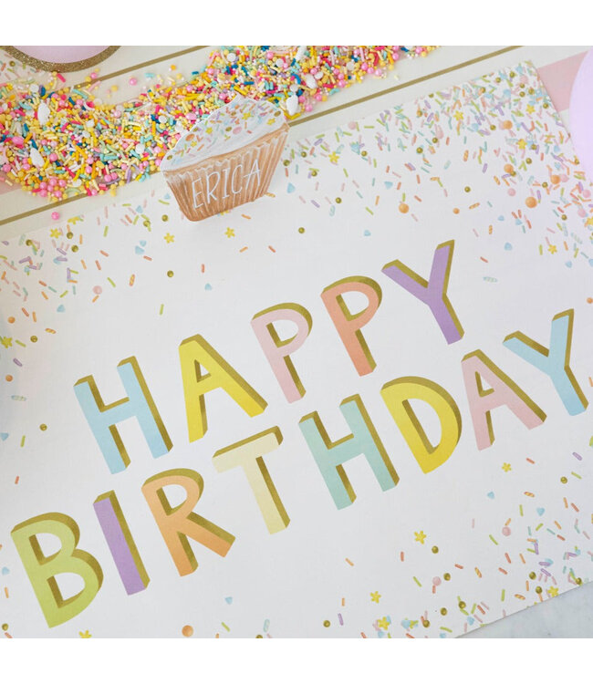 Hester & Cook Happy Birthday Placemat Pad - Set of 24