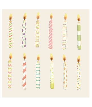 Hester & Cook Birthday Candles Cocktail Napkin - Pk/20