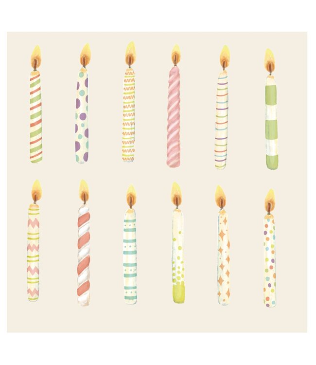 Hester & Cook Birthday Candles Cocktail Napkin - Pk/20