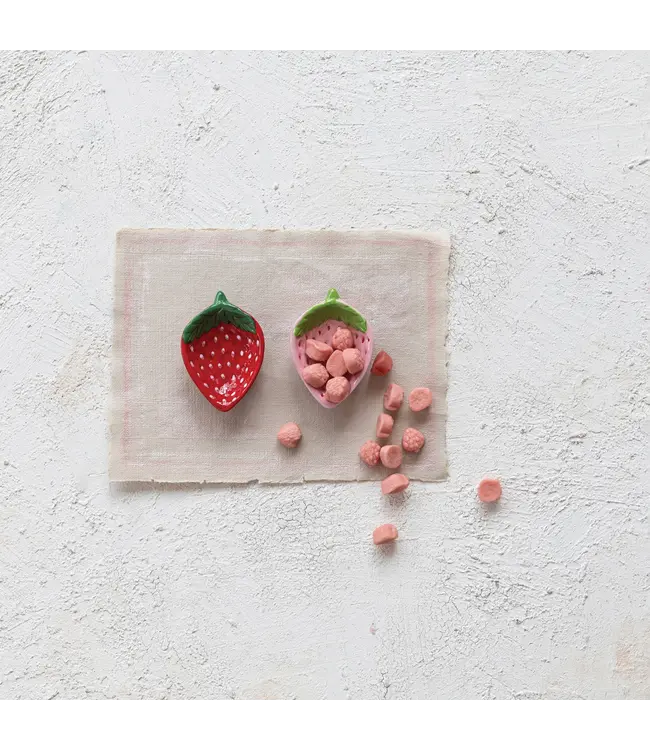 Hand-Painted Strawberry Shaped Dish