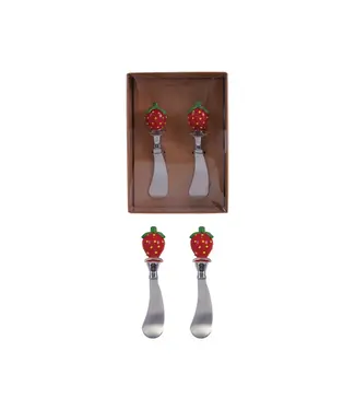 Knives w/ Hand-Blown Strawberry Handles - Set of 2