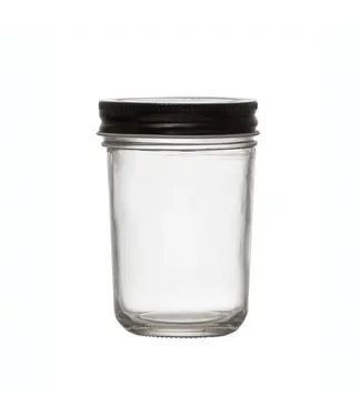 8 oz. Glass Jar with Black Metal Lid