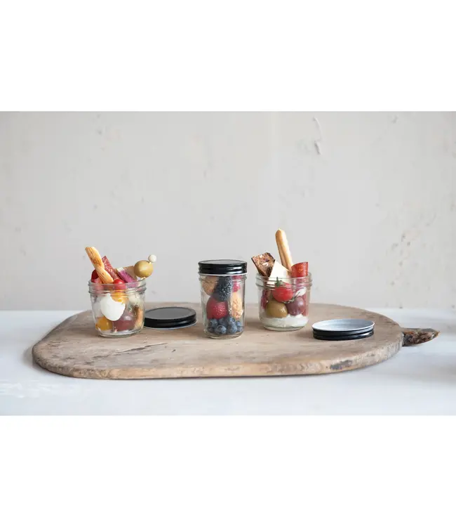 8 oz. Glass Jar with Black Metal Lid