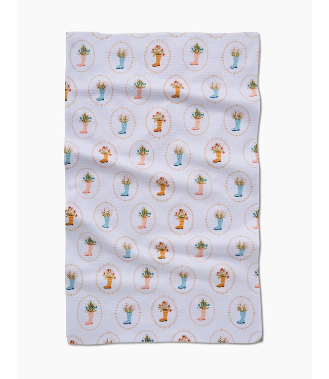 Geometry Tea Towels - Rainboots in Bloom