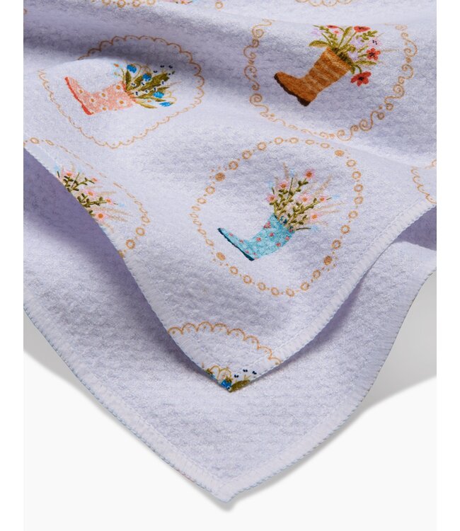 Geometry Tea Towels - Rainboots in Bloom