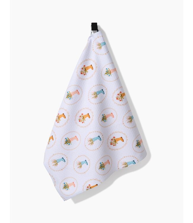 Geometry Tea Towels - Rainboots in Bloom
