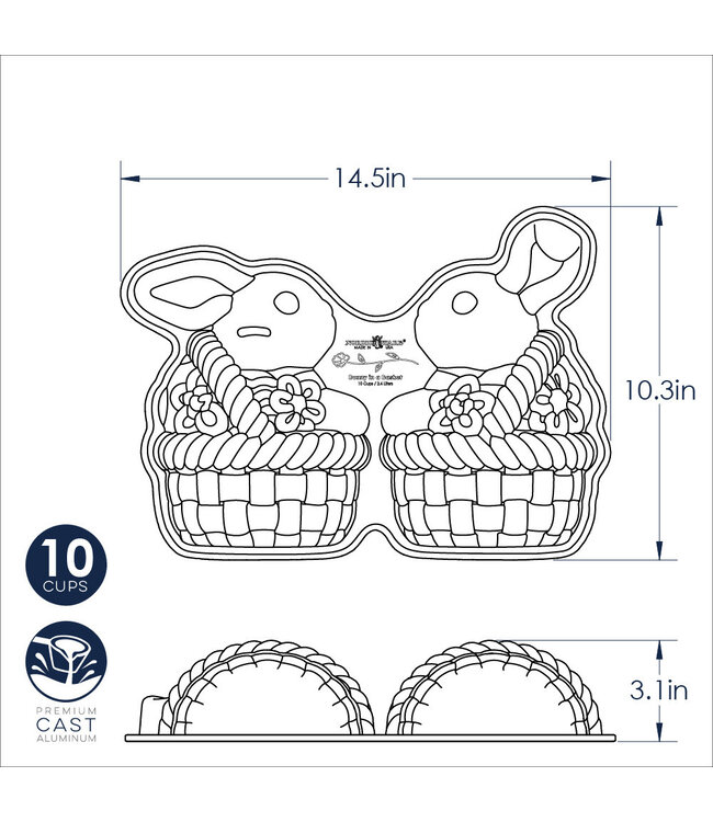 Bunny In A Basket 3D Pan