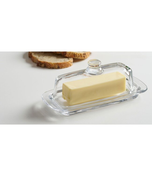 HIC Harold Import Company Glass Covered Butter Dish