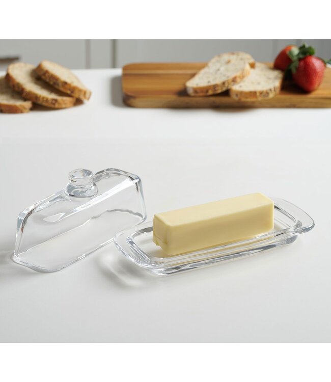 HIC Harold Import Company Glass Covered Butter Dish