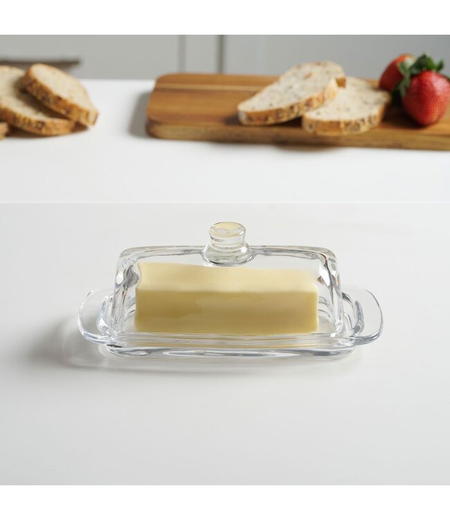HIC Harold Import Company Glass Covered Butter Dish