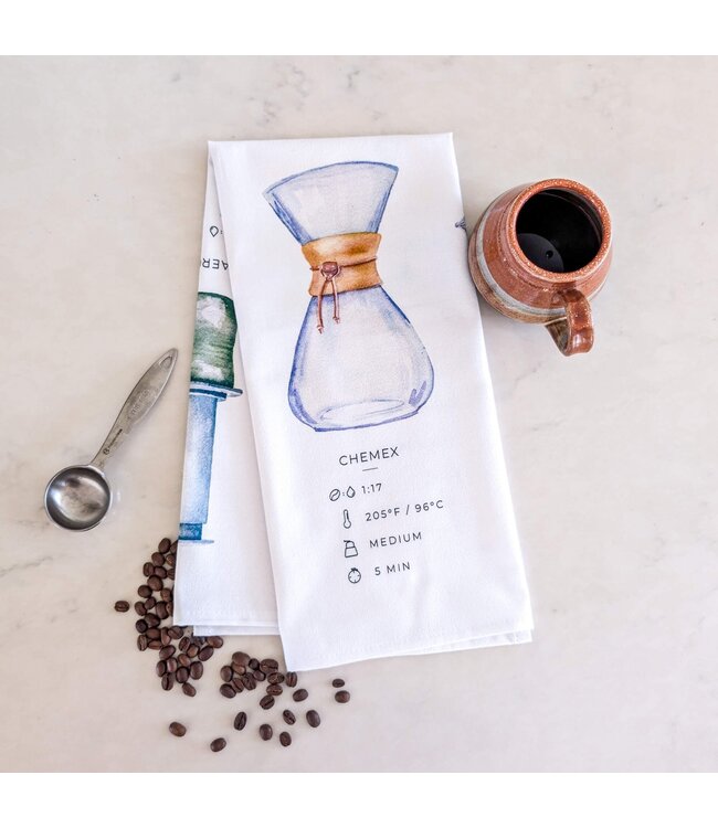 Coffee Brew Guide Tea Towel