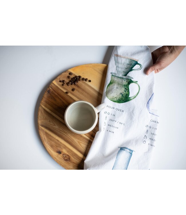 Coffee Brew Guide Tea Towel
