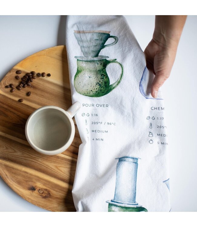 Coffee Brew Guide Tea Towel