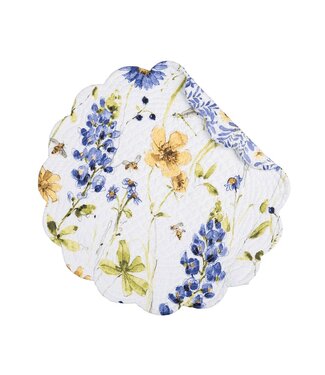 Lovely Blues Floral Round Placemat