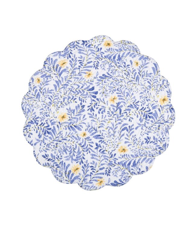 Lovely Blues Floral Round Placemat