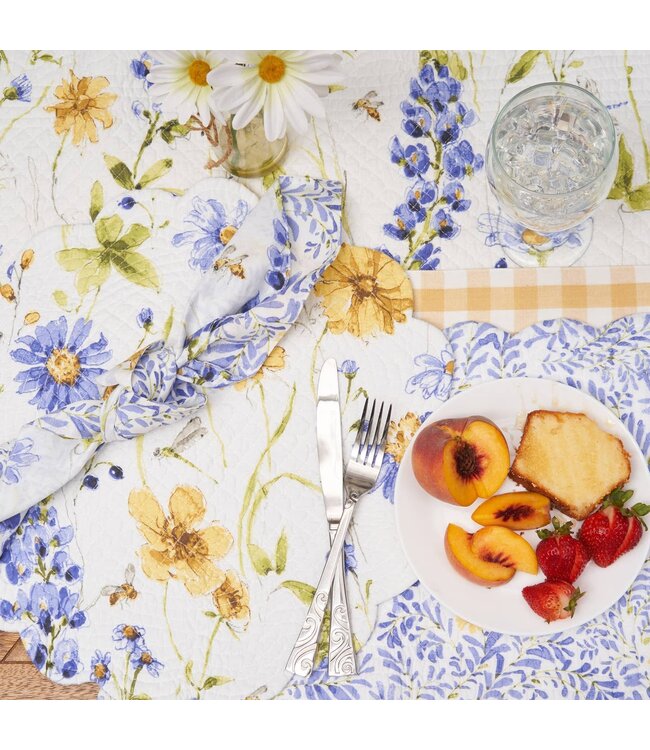 Lovely Blues Floral Round Placemat