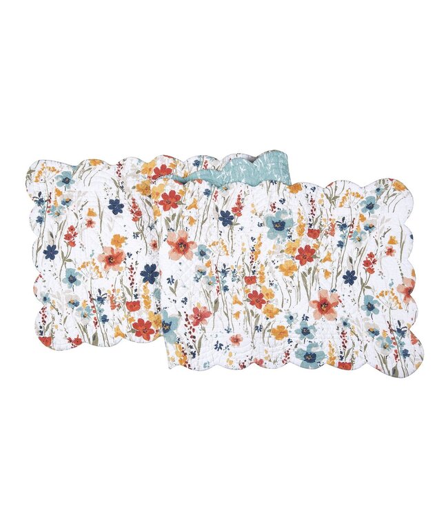 Sheila Watercolor Wildflower Floral Table Runner
