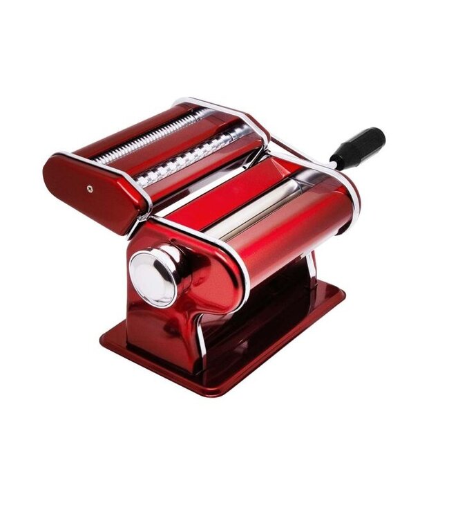 HIC Harold Import Company Fante's Pasta Machine with Double Pasta Cutter, Red