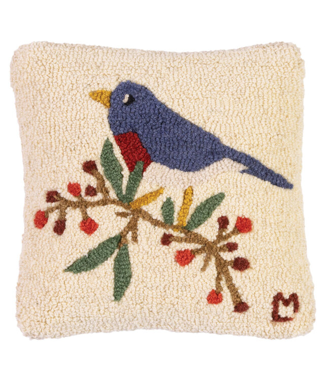 Chandler 4 Corners Bluebird and Berries Pillow - 14x14