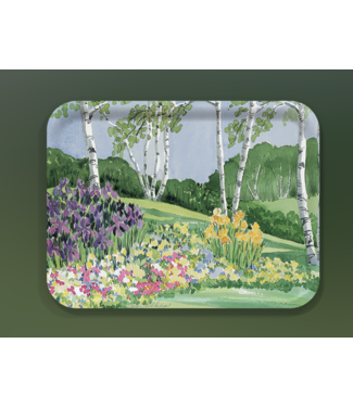 Iris And Birches Large Tray