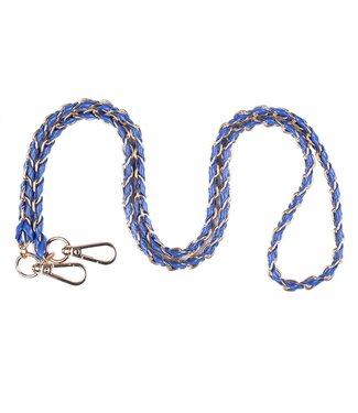 Pom Pom London Strap - Gold Chain Dazzling Blue Weave