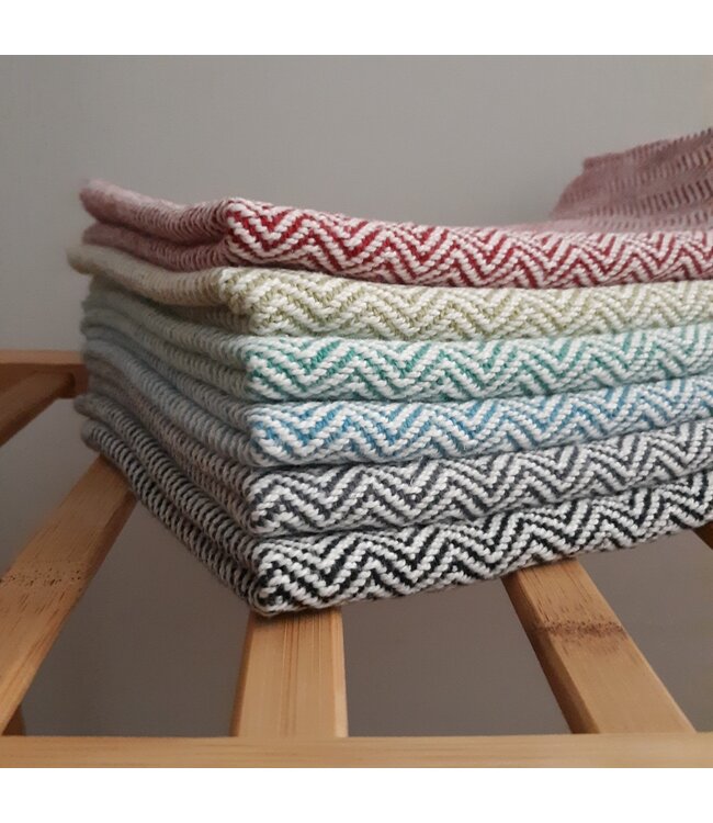 Handwoven Cotton Dish Towel - Light Green