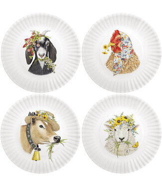 Farmhouse Animals Melamine Plates - Set up 4