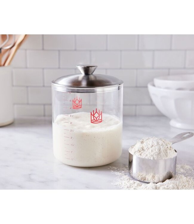 HIC Harold Import Company King Arthur Baking Glass Sourdough Crock