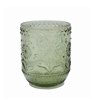 Embossed Drinking Glass - Green