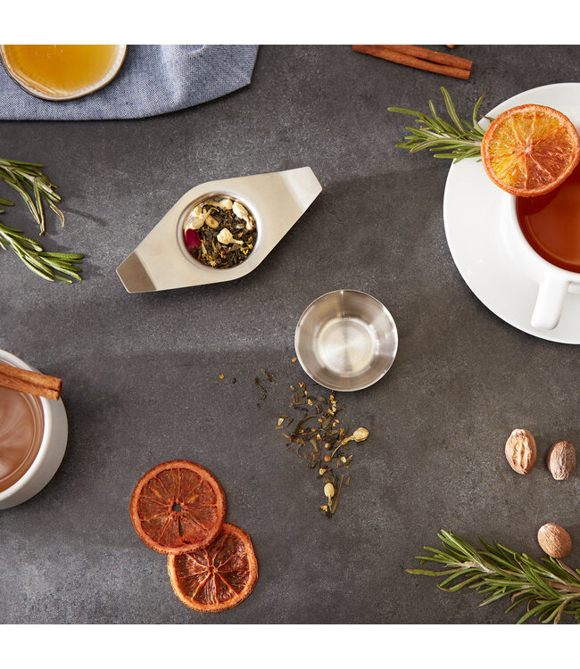 RSVP Tea Strainer w/ Drip Cup