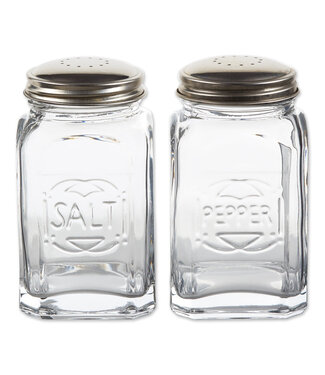 RSVP Retro Glass Salt & Pepper Set - Clear