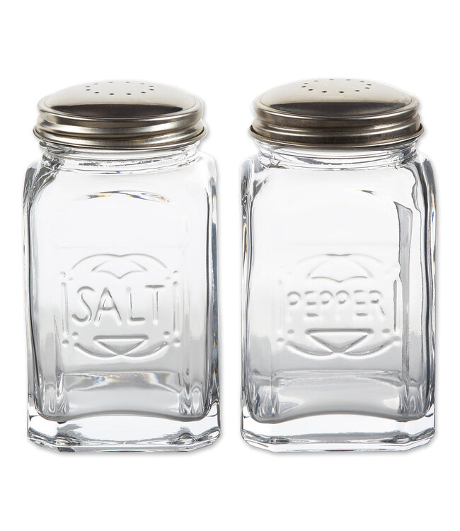 RSVP Retro Glass Salt & Pepper Set - Clear