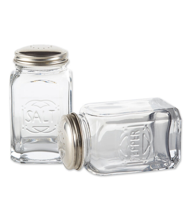 RSVP Retro Glass Salt & Pepper Set - Clear