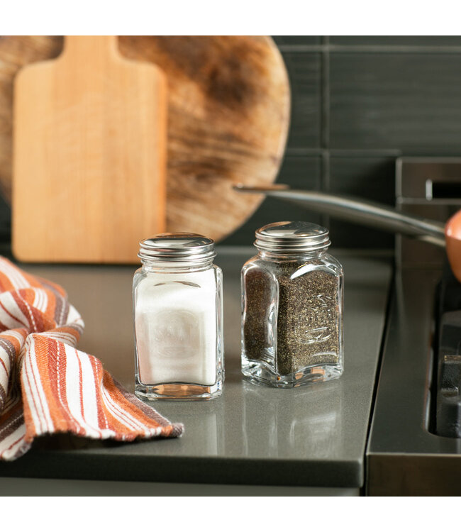 RSVP Retro Glass Salt & Pepper Set - Clear