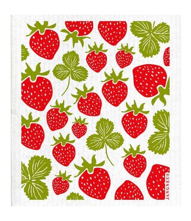 Swedish Dishcloth - Strawberries - Red