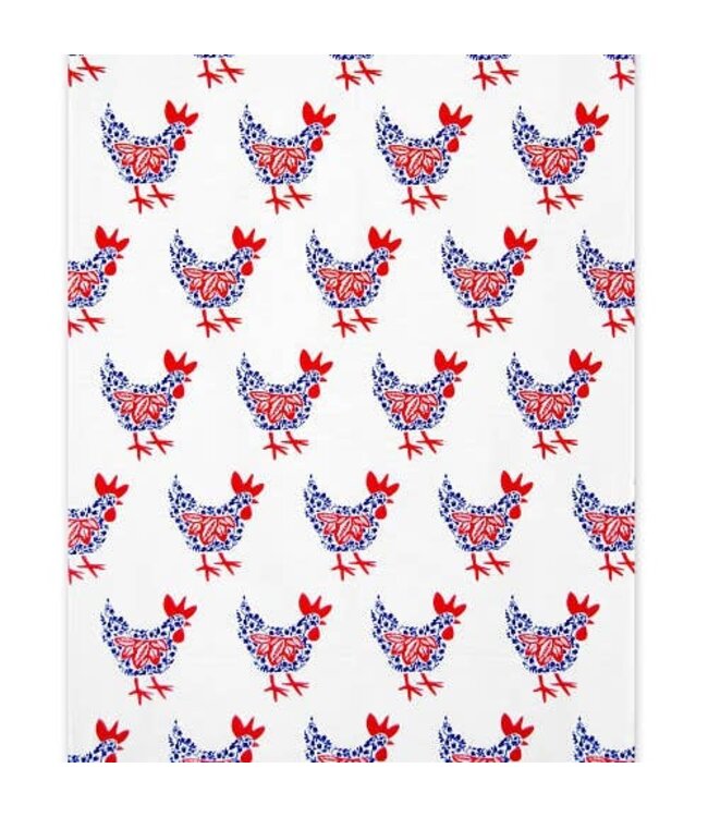 Swedish Dish Towel - Hen - Blue