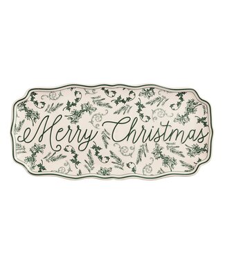 Mudpie Merry Christmas Green Toile Tray Mudpie Merry Christmas Green Toile Tray