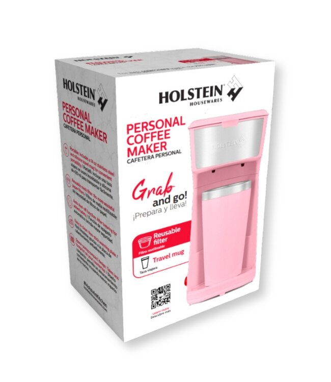 Personal Coffee Maker w/ Travel Mug - Pink