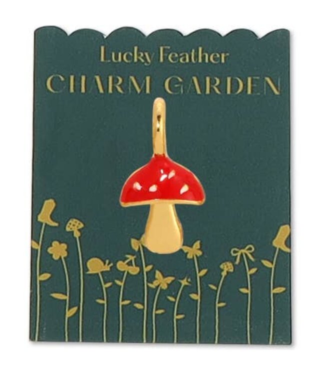 Lucky Feather Garden Charms - Gold Mushroom
