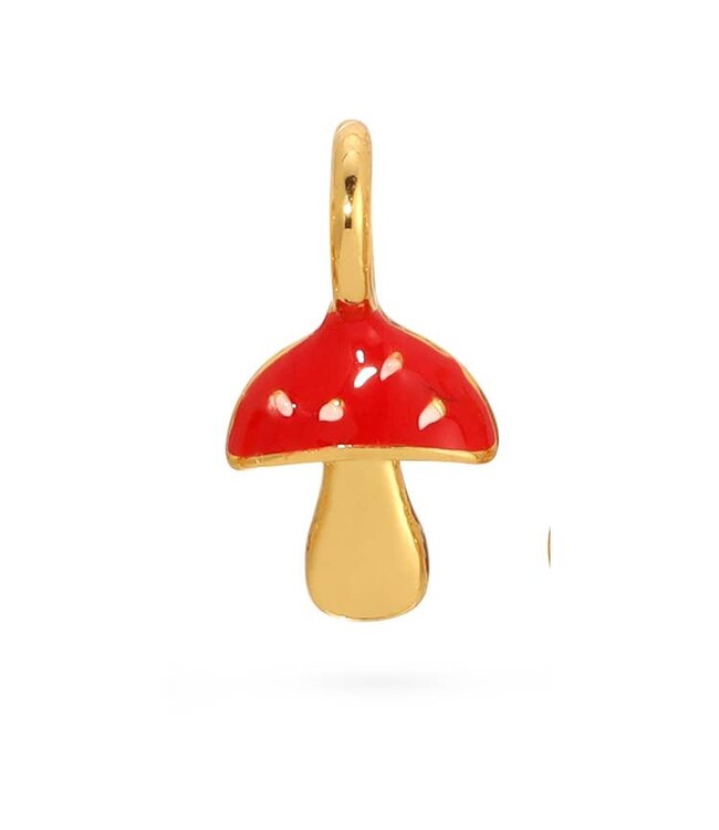 Lucky Feather Garden Charms - Gold Mushroom