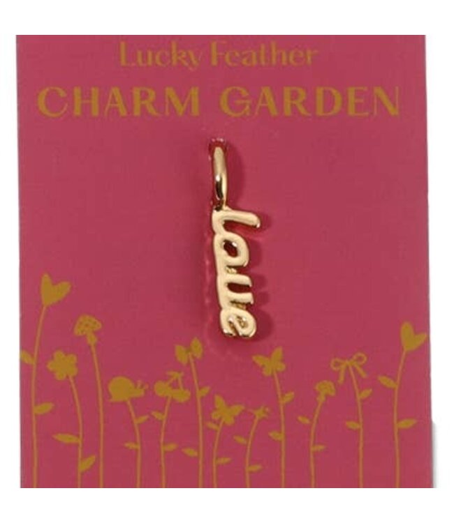 Lucky Feather Garden Charms - Gold Script L-O-V-E